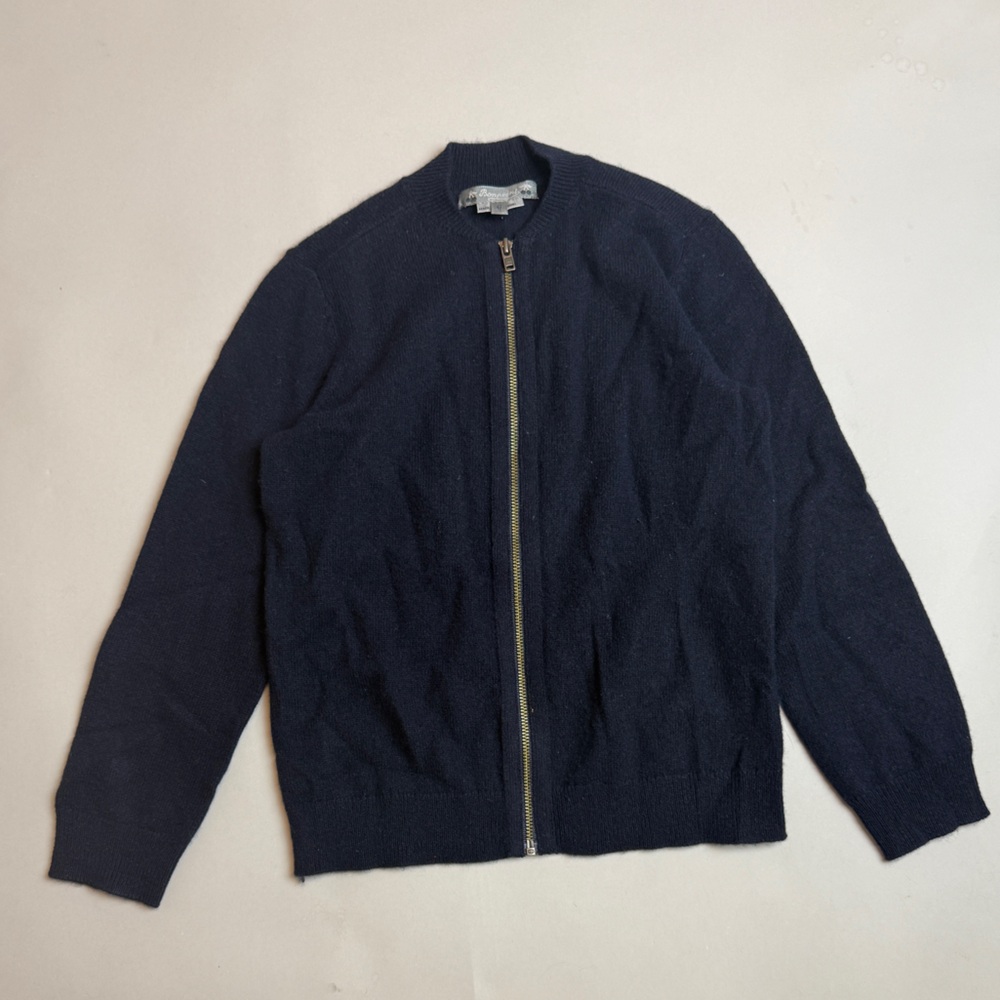 Navy Blue Bonpoint Cashmere Zip-Up Sweater